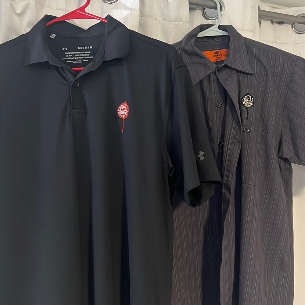 2 Odell brewing beer shirts dickies and polo
